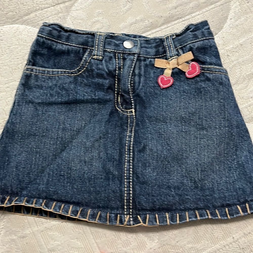 Gymboree Jean Skirt - Hearts - 4